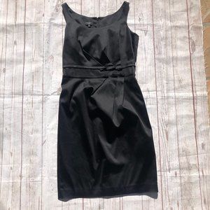 Talbots Sheath Black dress with ruffle 6P